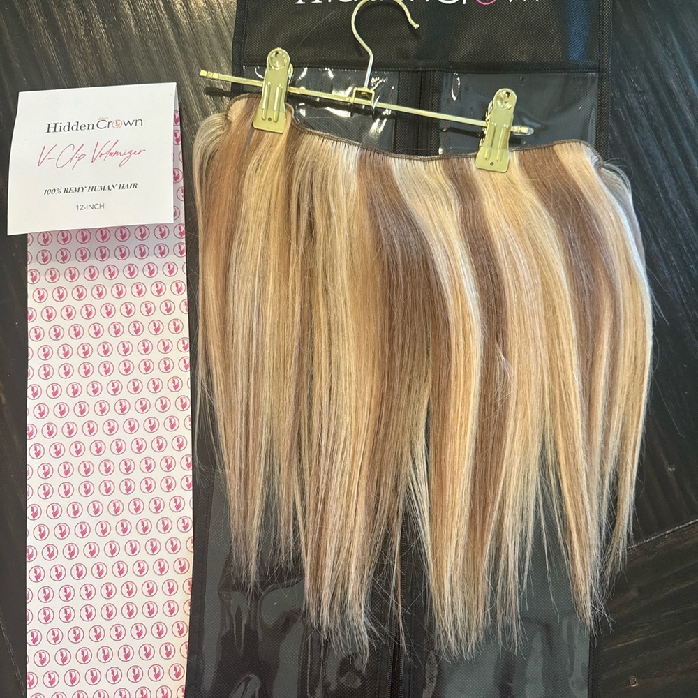 Hidden Crown Blonde V-Clip Hair Extensions - Multi-Tone Blonde